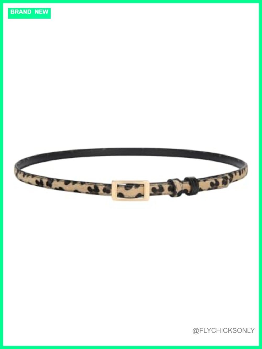 Hole-Free Thin Reversible Faux Leather Waist Belt for Women